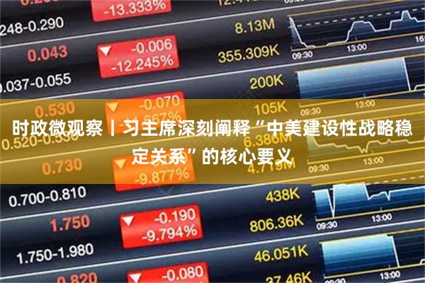 时政微观察丨习主席深刻阐释“中美建设性战略稳定关系”的核心要义