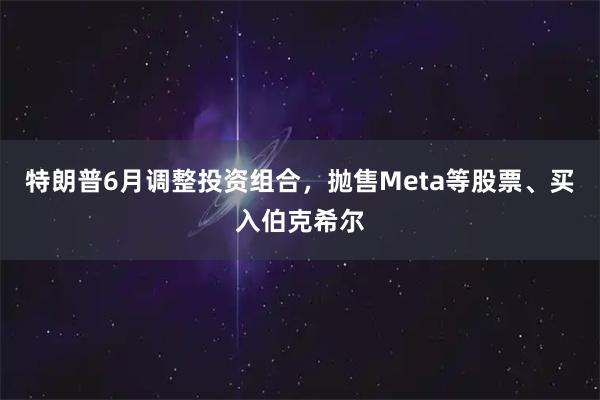 特朗普6月调整投资组合，抛售Meta等股票、买入伯克希尔